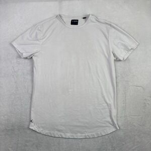 Cuts White Short Sleeve Activewear Athletic Shirt Men's Medium
